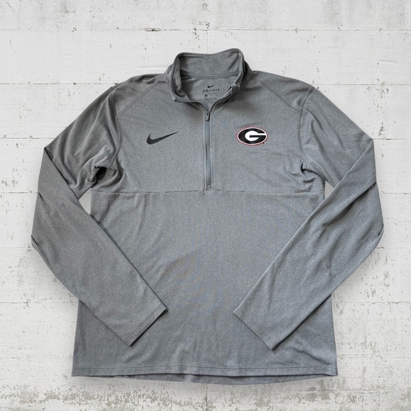 Nike Tops - Nike Georgia Bulldogs 1/4 Zip Pullover Shirt Womens Sz M Gray Dri-Fit AR7135-063